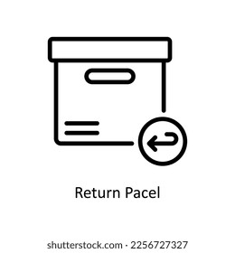 Return Parcel Vector Outline icon for your digital or print projects. stock illustration