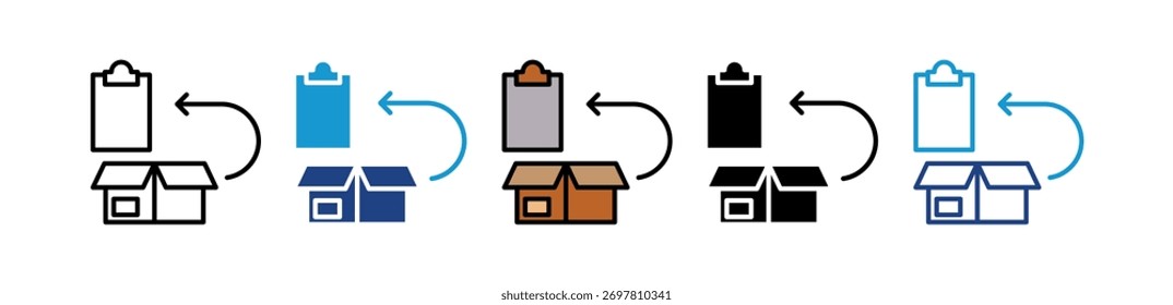 Ilustração de vetor múltiplo do ícone da política de devolução