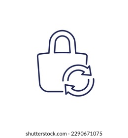 Return policy line icon on white