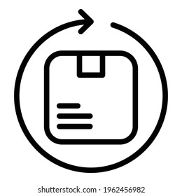 Return process icon. Outline Return process vector icon for web design isolated on white background