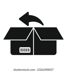 Return product box icon simple vector. Parcel delivery. Shop retail