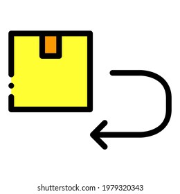 Devolver el producto, el orden de devolución, el orden de cancelación en el icono de esquema relleno de color