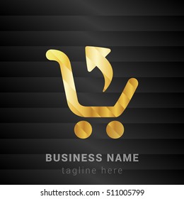 Return Purchase Gold and Black silk fashion premium icon / Logo