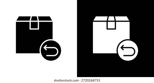 Ícone Devolver compra. Ícone de design simples em preto e branco
