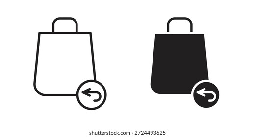 Ilustración del icono de la compra de retorno, Vector de línea delgada, signo de Diseño web,