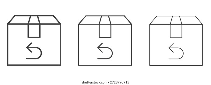 Ícone Devolver Compra em Estilo de Desenho de Arte em Linha. Sinal de contorno de traçado editável, eps 10