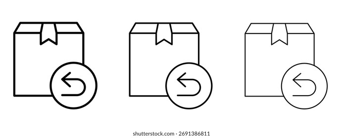 Return purchase icon in outline stroke style symbol.