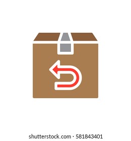 Return purchase icon vector, filled flat sign, solid colorful pictogram isolated on white. Symbol, logo illustration