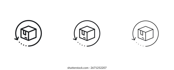 Icono de devolución de compra Ilustración vectorial eps. Ilustraciones de esquema de Vector