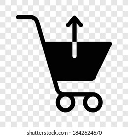 return purchase shopping cart icon with arrow up sign icon vector illustration