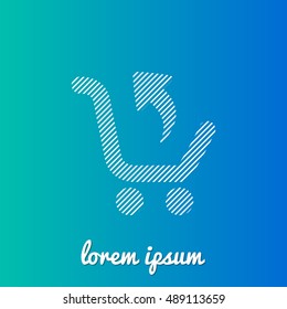 Return Purchase White stroke fill with blue & green gradient background Icon / Logo Design
