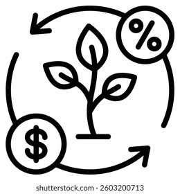 Return Ratio icon line vector illustration