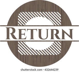 Return realistic wooden emblem