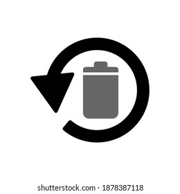 Icono de devolución o reciclaje de basura, perfecto para campañas web, aplicaciones, medios y más. Ilustración vectorial, pasos 10, que se pueden editar y cambiar de color.