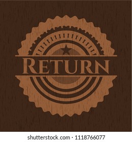 Return retro style wood emblem