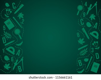 Return to the school board with text captions. Vector illustration banner.concept September 1