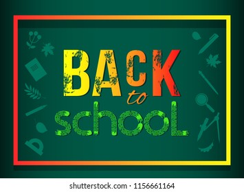 Return to the school board with text captions. Vector illustration banner.concept September 1