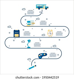 Return to school set, return to school concept, back to school web site,back to school infographic