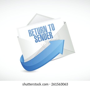 Return To Sender Mail Concept Illustration Design Over White