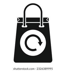 Return shop bag icon simple vector. Box product. Service delivery
