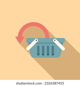 Devolver el vector plano del icono de la cesta de la tienda. Casilla. Entrega de servicios