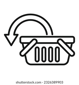 Devolver vector de contorno de icono de la cesta de la tienda. Casilla. Entrega de servicios