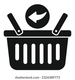 Return shop basket icon simple vector. Parcel product. Service shipment