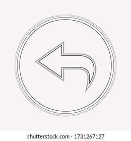 Return sign icon line element. Vector illustration of return sign icon line isolated on clean background for your web mobile app logo design.