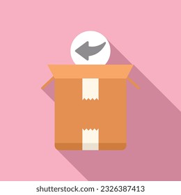 Devolver el vector plano del icono de la caja de valores. Entrega de paquetes. aplicación web