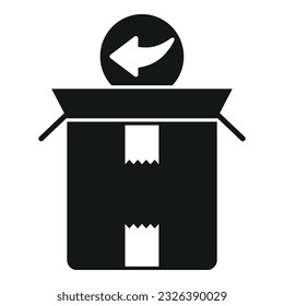 Devolver el vector simple del icono de la caja de valores. Entrega de paquetes. aplicación web