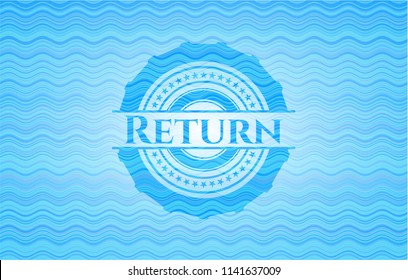  Return water wave concept badge.