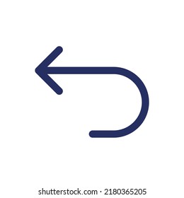 Icono de ui de glifo blanco negro. Volver a la página anterior. Navegador de Internet. Diseño de interfaz de usuario. Símbolo de silueta en el espacio blanco. Pictograma sólido para web, móvil. Ilustración vectorial aislada