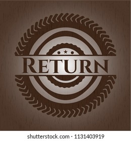 Return wooden emblem. Retro