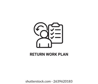 Return Work Plan icon vector design art illustration
