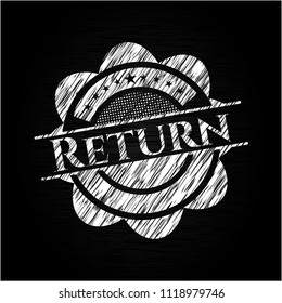 Return written on a blackboard