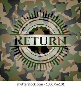 Return written on a camouflage texture