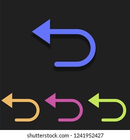 returned arrow icon in multicolor. Simple glyph vector of arrow set for UI and UX, website or mobile application on white background