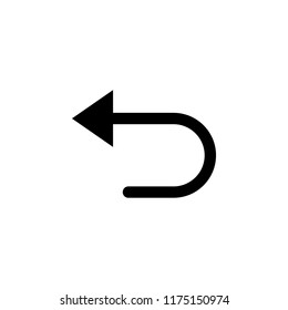 returned arrow icon. Simple glyph vector for UI and UX, website or mobile application on white background