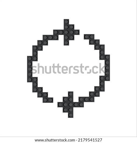 Returned Arrows icon. on a white background. made from the constructor