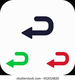 Returned Illustration set. Blue, green, red icon.