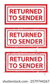 Returned to Sender, vector rust dirty red simple rectangle vector rubber stamp effect