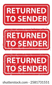 Returned to Sender, vector rust dirty red simple rectangle vector rubber stamp effect