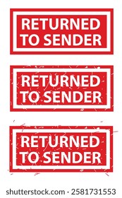 Returned to Sender, vector rust dirty red simple rectangle vector rubber stamp effect