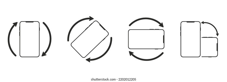 Returned smartphone isolated icon. Device rotation symbol. Return your device. Vector illustration