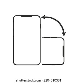 Returned smartphone isolated icon. Device rotation symbol. Return your device. Vector illustration