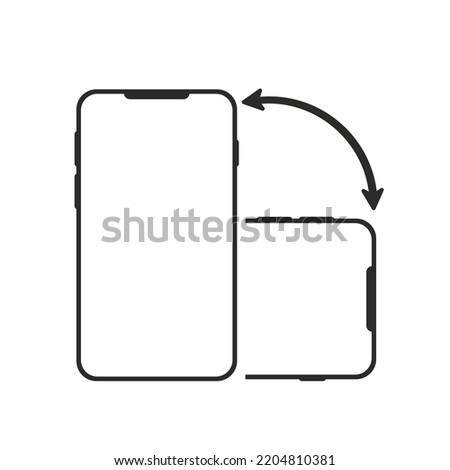 Returned smartphone isolated icon. Device rotation symbol. Return your device. Vector illustration
