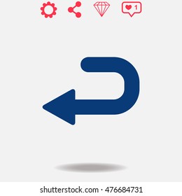 Returned vector icon on grey background.