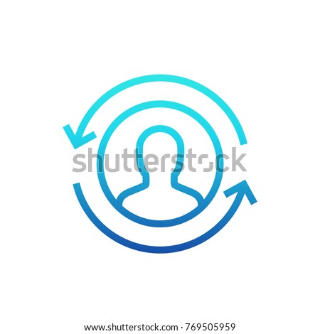 Returning customer icon, line pictogram