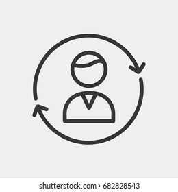 Returning icon illustration isolated vector sign symbol