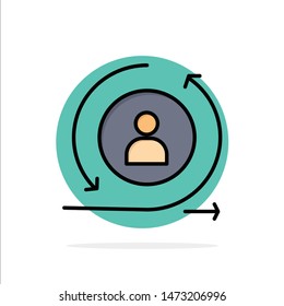 Returning, Visitor, Returning Visitor, Digital Abstract Circle Background Flat color Icon